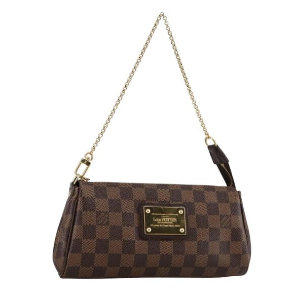 LOUIS VUITTON Damier Ebene Eva Shoulder Bag 2way N55213 LV Auth PP109V - Picture 1 of 16